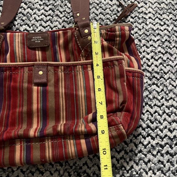 Fossil “Classic 1954” Suede & Fabric Shoulder Bag - Picture 4 of 10